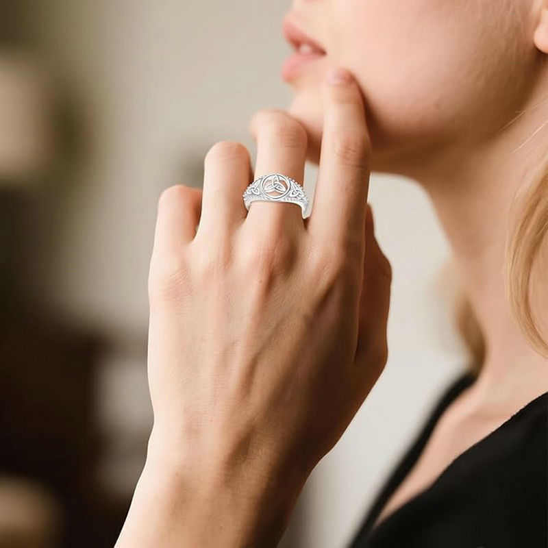Women's Celtic Knot S925 Silver Ring, Gift for Girlfriend